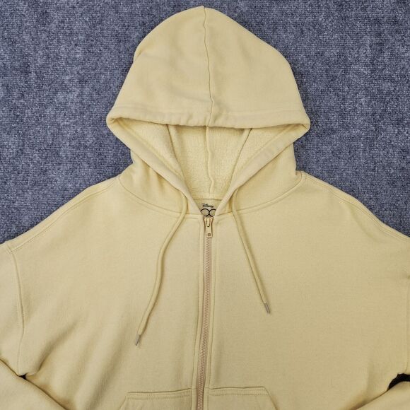 Disney Hoodie Womens Medium Yellow Mickey Mouse Steamboat Willie Disney 100 Crop - Picture 10 of 13